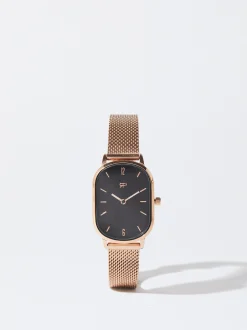 PARFOIS Flache Schuhe|Ballerina>Uhr Aus Stahl Mit Metallnetzarmband