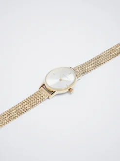 PARFOIS Rosagoldfarbene Uhr>Uhr Aus Stahl Mit Metallnetzarmband
