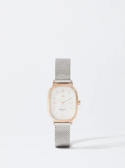 PARFOIS Flache Schuhe|Ballerina>Uhr Aus Stahl Mit Metallnetzarmband