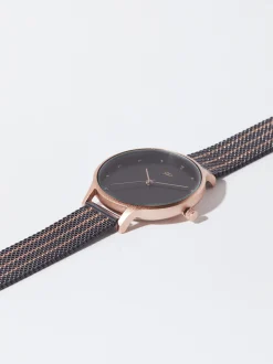PARFOIS Flache Schuhe|Ballerina>Uhr Aus Stahl Mit Metallnetzarmband Schwarz