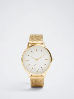 PARFOIS Rosagoldfarbene Uhr>Uhr Aus Stahl Mit Metallnetzarmband