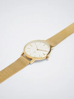 PARFOIS Rosagoldfarbene Uhr>Uhr Aus Stahl Mit Metallnetzarmband