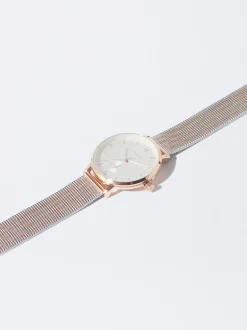 PARFOIS Flache Schuhe|Ballerina>Uhr Aus Stahl Mit Metallnetzarmband Silber