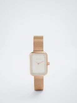 PARFOIS Flache Schuhe|Ballerina>Uhr Aus Stahl Mit Rechteckiger Hülle Roségold