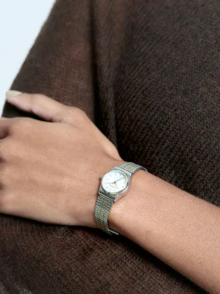 PARFOIS Basics|Kartenetuis>Uhr Mit Zweifarbigem Metallarmband Silber