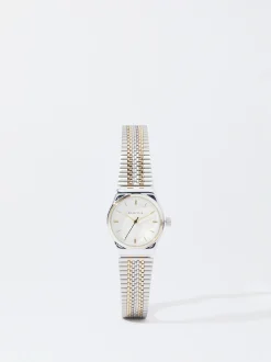 PARFOIS Basics|Kartenetuis>Uhr Mit Zweifarbigem Metallarmband Silber