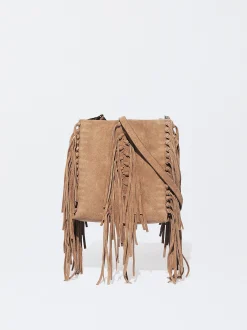 PARFOIS Shoppers|Grosse Taschen>Umh&auml;ngetasche Aus Leder Mit Fransen Kamel