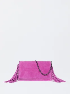 PARFOIS Ponchos und Kimonos>Umhängetasche Aus Leder Mit Fransen Violett