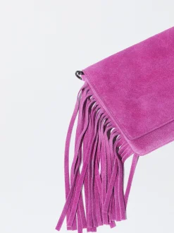 PARFOIS Ponchos und Kimonos>Umh&auml;ngetasche Aus Leder Mit Fransen Violett