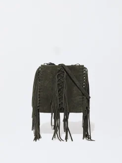 PARFOIS Handtaschen>Umh&auml;ngetasche Aus Leder Mit Fransen Khaki