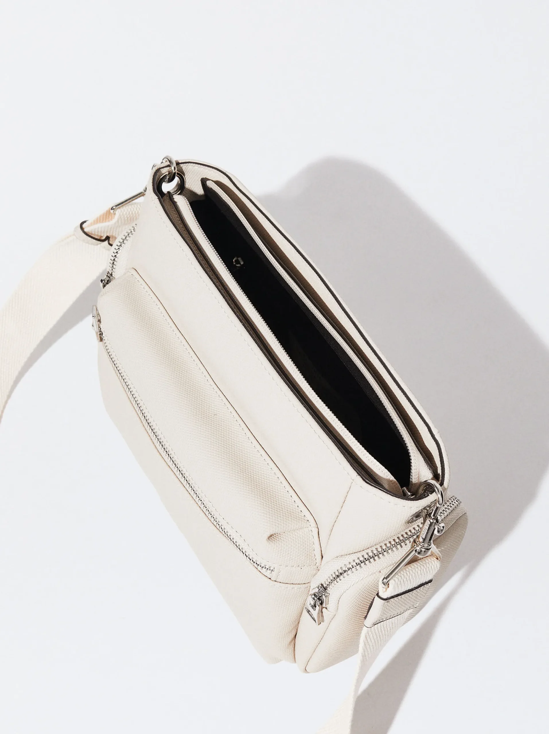 PARFOIS Reisetaschen|Rücksäcke>Umhängetasche Aus Nylon-Imitat Mit Multi-Pocket-Taschen Ekrü