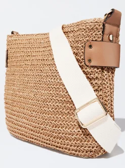 PARFOIS Umhängetaschen|Taschen aus Leder NEW>Umh&auml;ngetasche Aus Stroh-Imitat Beige