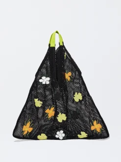 PARFOIS Schultertaschen>Umhängetasche Mit Perlenstickerei Schwarz
