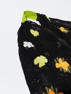 PARFOIS Schultertaschen>Umh&auml;ngetasche Mit Perlenstickerei Schwarz