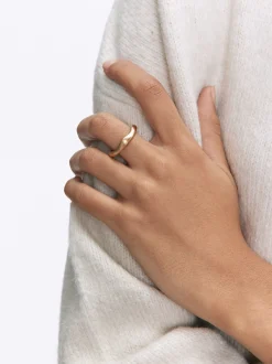 PARFOIS Basics|Strick>Unregelm&auml;&szlig;iger er Ring Golden