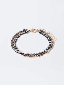 PARFOIS Kurze Halsketten>Verstellbares Armband Mit Kristallen Schwarz