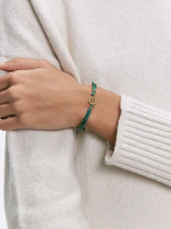 PARFOIS Ohrringe>Verstellbares Armband Mit Charm Aus Stahl Gr&uuml;n