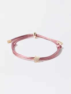 PARFOIS Kurze Halsketten>Verstellbares Armband Mit Charm Aus Stahl Rosa