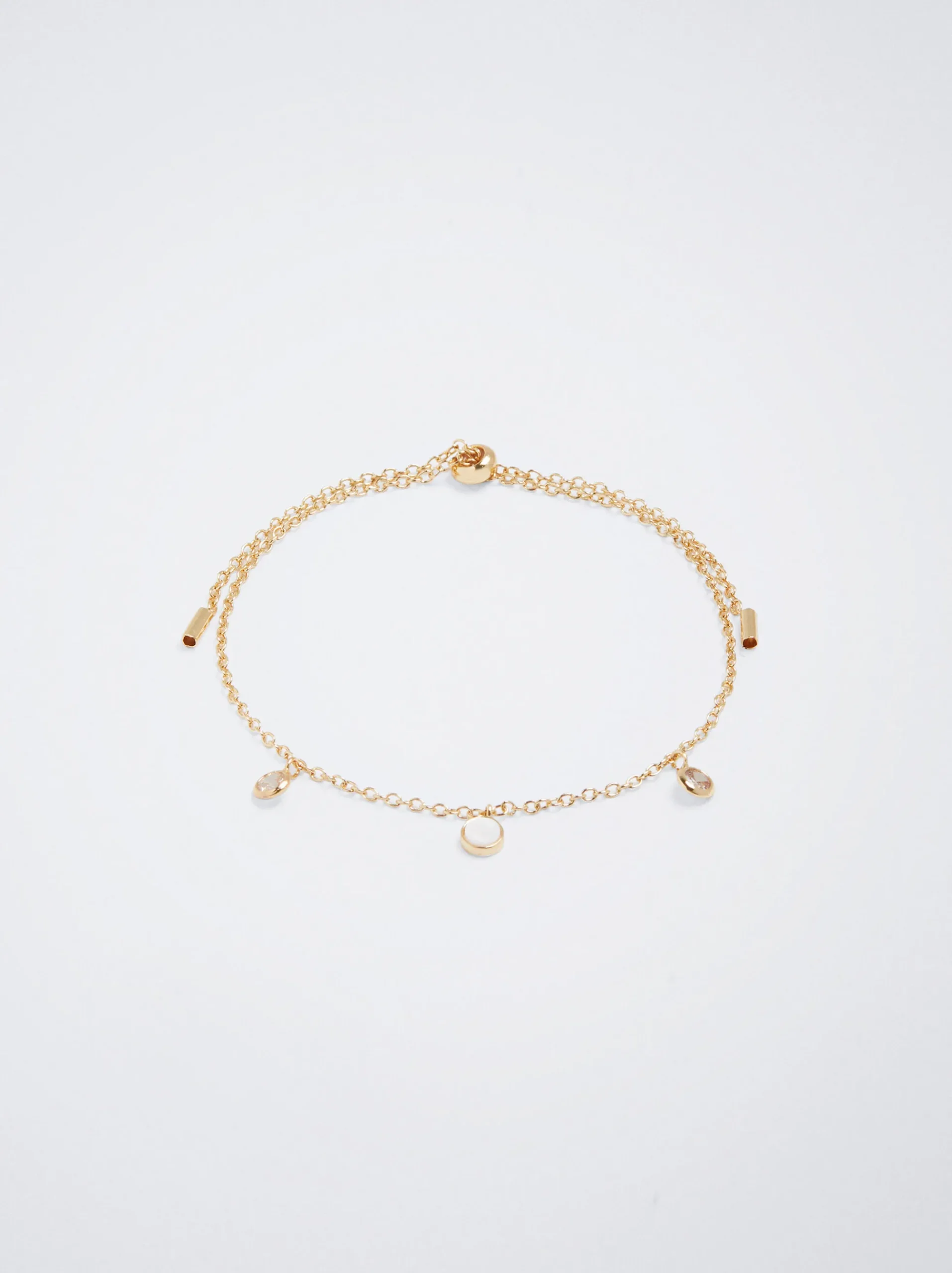 PARFOIS Raffinierter Modeschmuck|Kurze Ohrringe>Verstellbares Armband Mit Strass Golden