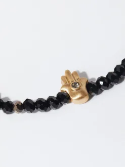PARFOIS Trend Collection|Kurze Halsketten>Verstellbares Armband Mit Ziersteinen Schwarz