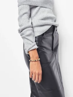 PARFOIS Set Ohrringen|Hoop-Ohrringe>Verstellbares Armband Mit Harz Schwarz