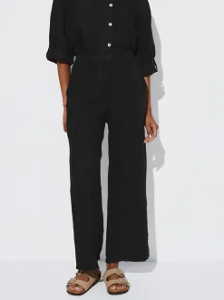 PARFOIS Ohrklemme>Weite Leinenhose Schwarz