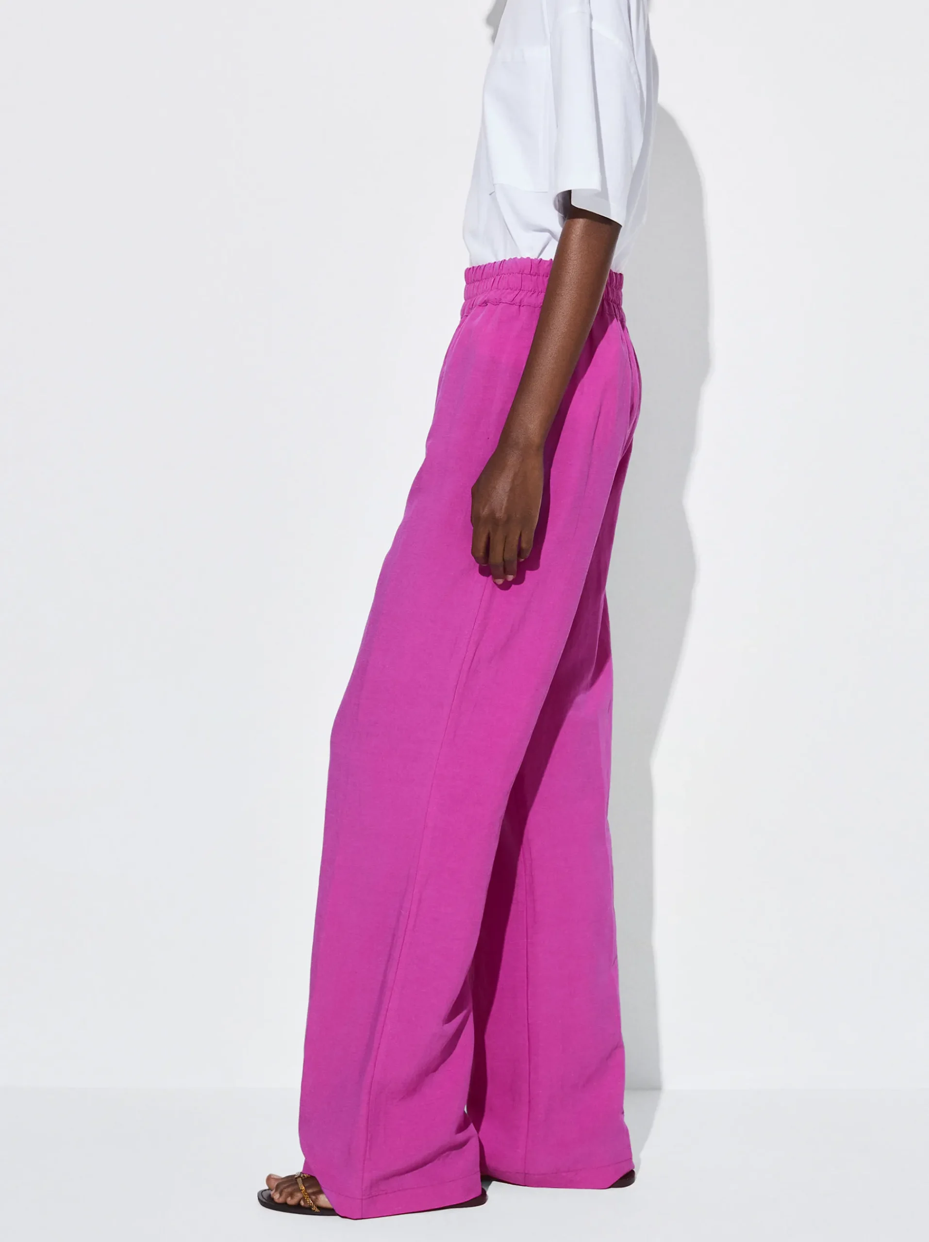 PARFOIS Schultertaschen>Weite Leinenhose Fuchsia