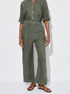 PARFOIS Ohrklemme>Weite Leinenhose Khaki