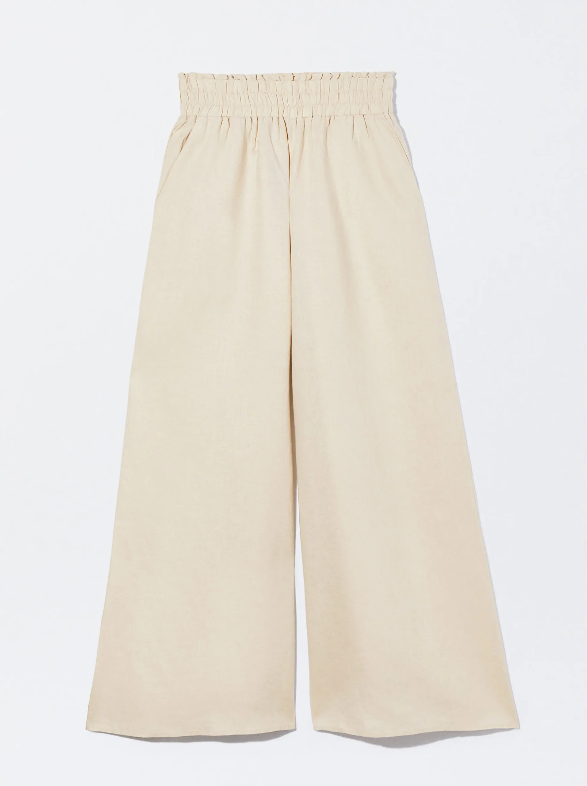 PARFOIS Schultertaschen>Weite Leinenhose Ekrü