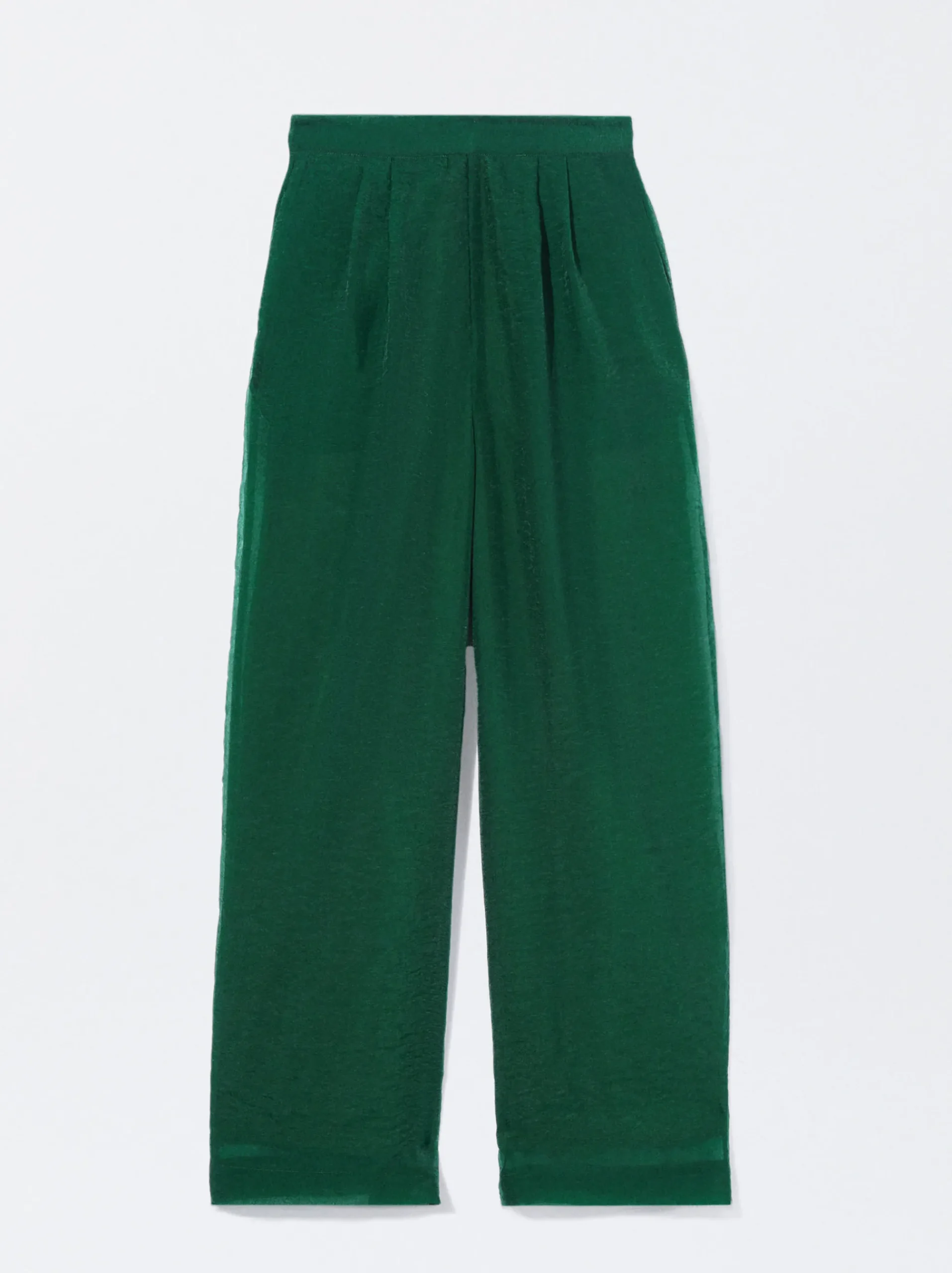 PARFOIS Schultertaschen>Wide Leg-Hose Mit Glänzendem Stoff Grün