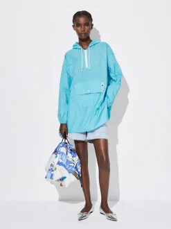 PARFOIS Raffinierter Modeschmuck|Kurze Halsketten>Windjacke Im Taschenformat Mit Kapuze Blau