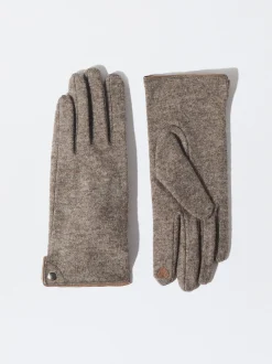PARFOIS Rosagoldfarbene Uhr>Wollhandschuhe Braun