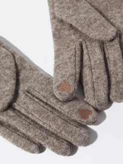 PARFOIS Rosagoldfarbene Uhr>Wollhandschuhe Braun