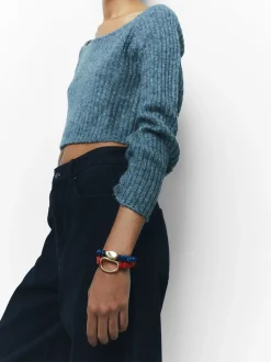 PARFOIS Set Ohrringen|Hoop-Ohrringe>Zweifarbiges Elastisches Armband Mehrfarbig